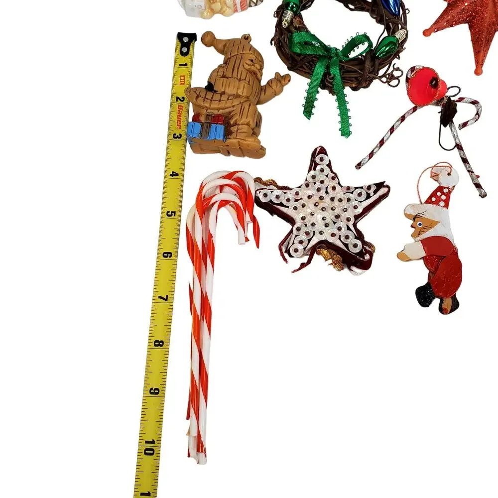Vtg Christmas Junk Drawer Lot of 20+ Tree Ornaments Holiday Indoor Decorative